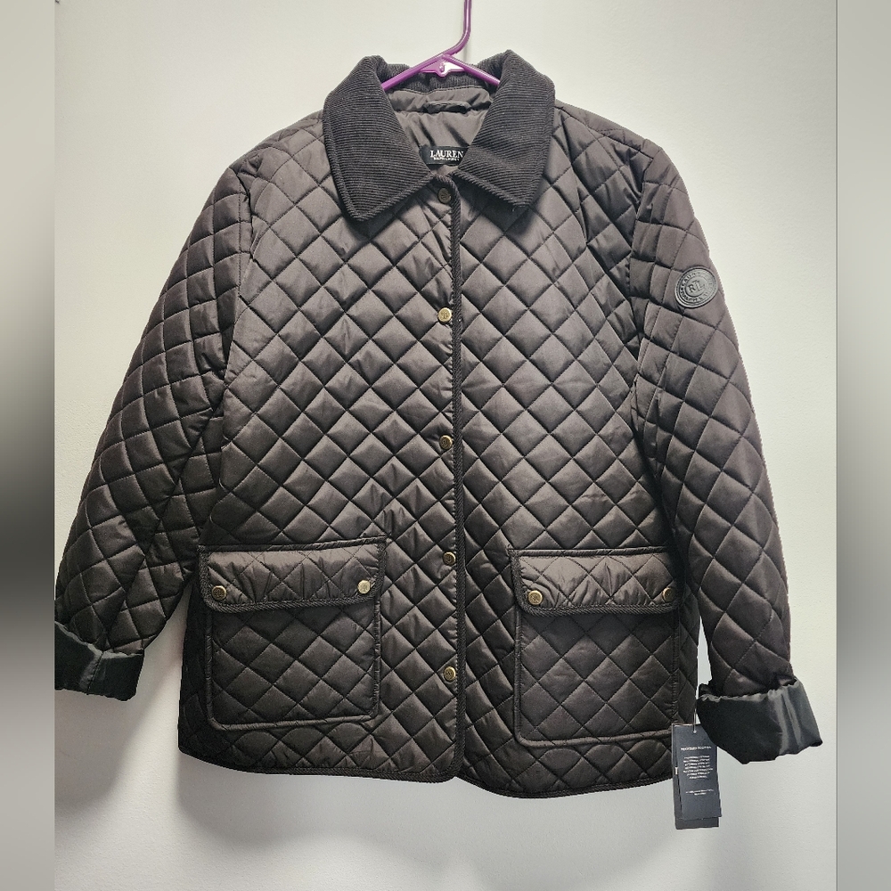 NWT Ralph Lauren Quilted Black Jacket XL